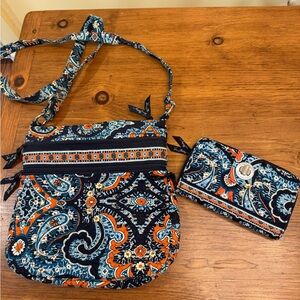 Vibrant Paisley Crossbody Bag and Wallet Set